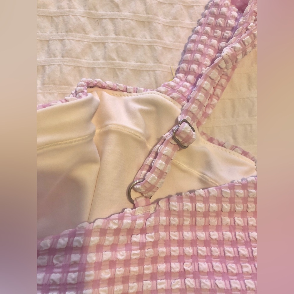 NWT Abercrombie & Fitch Pink Gingham Curve Love Bikini size Large - Picture 10 of 16